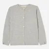 Cotton Knit Cardigan, Light Grey
