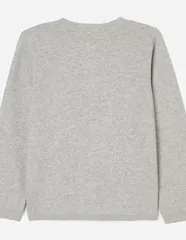 Cotton Knit Cardigan, Light Grey