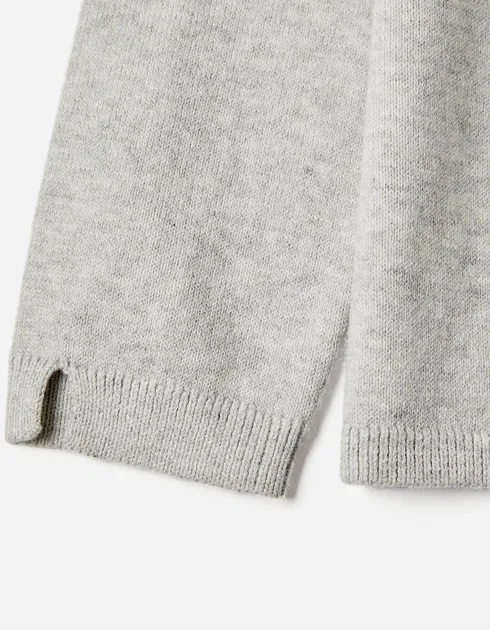 Cotton Knit Cardigan, Light Grey