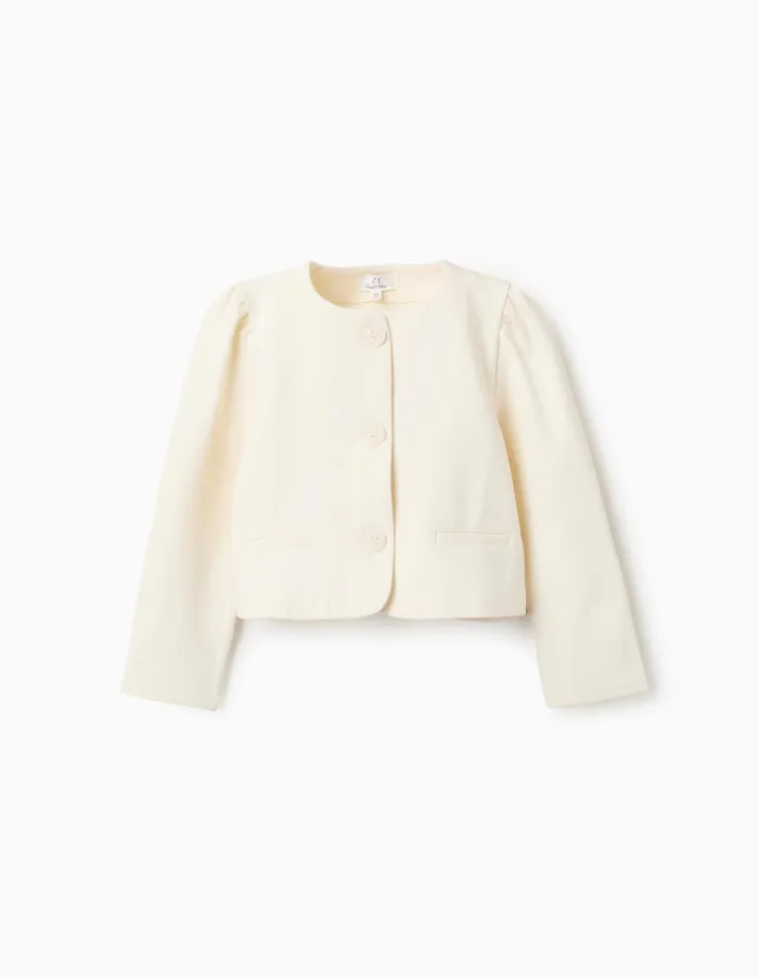 Classic Jacket for Girls, Cream