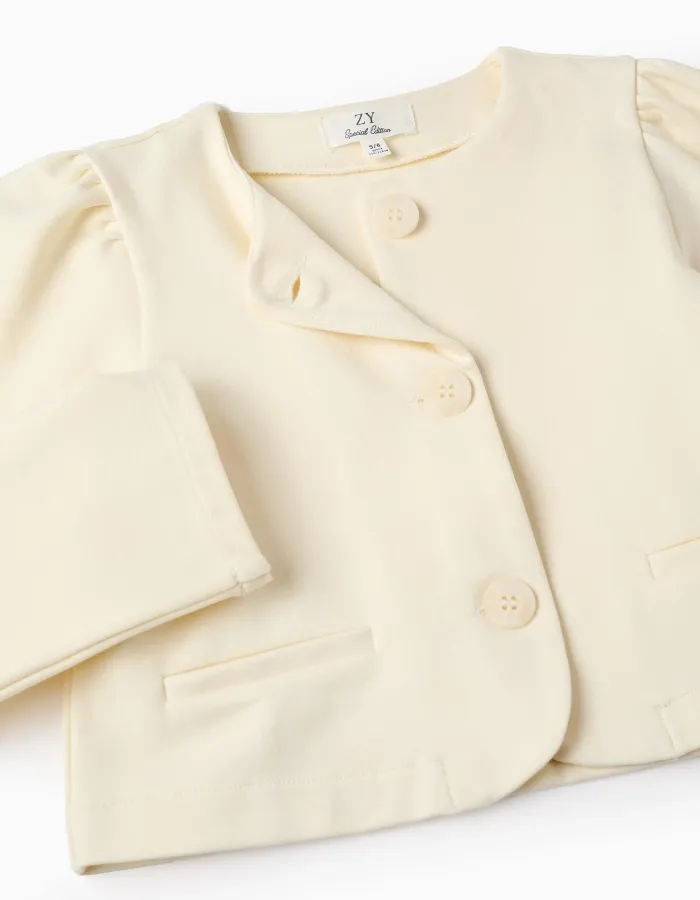 Classic Jacket for Girls, Cream