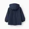 Hooded Windbreaker for Girls, Dark Blue/Gold