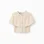 Knitted cardigan with cape sleeves and lurex for girls, beige