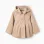 Parka with pleats and removable hood for girls, beige