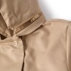 Parka with pleats and removable hood for girls, beige