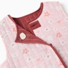 Padded reversible vest with floral motif for girls, pink/brown