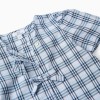 Cotton checked blouse with decorative bows B&S for girls, blue