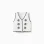 Cotton knitted vest with embroidered flowers for girls, white/dark blue