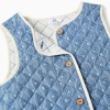 Quilted cotton vest with floral pattern for girls, blue