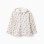 Hooded fleece jacket with floral pattern for girls, white
