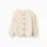 Knitted cardigan with embroidered flowers for girls, white