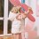 Hooded puffer vest with floral pattern for girls, white