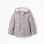 Floral puffer jacket with hood and plush lining for girls, beige