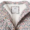 Floral puffer jacket with hood and plush lining for girls, beige