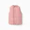 Puffer vest with polar fleece lining and ruffles for girls, pink