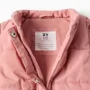 Puffer vest with polar fleece lining and ruffles for girls, pink