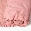 Puffer vest with polar fleece lining and ruffles for girls, pink