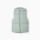 Hooded quilted vest with polar fleece lining for girls, light green