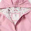 Hooded windbreaker with ruffled hem and lining for girls, pink