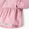 Hooded windbreaker with ruffled hem and lining for girls, pink
