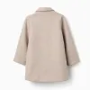 Wool effect coat with lining B&S for girls, beige