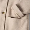 Wool effect coat with lining B&S for girls, beige