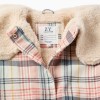 Checked jacket with sherpa collar and lining for girls, multicolour
