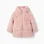 Hooded plush coat with lining for girls, pink