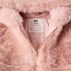 Hooded plush coat with lining for girls, pink