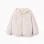 Hooded plush jacket with pockets for girls, light beige
