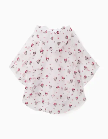 Hooded rain poncho with Minnie print for babies and girls, transparent
