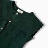 Knitted vest with cable details B&S for girls, dark green