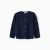 Round Neck Knit Sweater for Girls, Dark Blue