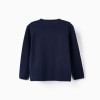 Round Neck Knit Sweater for Girls, Dark Blue
