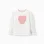 Heart Jacquard Jumper with Ruffles for Girls, White