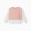 Dual-fabric jumper for girls, white/light pink