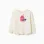Long sleeve cotton T-shirt with house print for girls, white