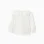 Long sleeve T-shirt with broderie anglaise collar for girls, white