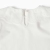 Long sleeve T-shirt with broderie anglaise collar for girls, white