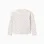 Long sleeve ribbed T-shirt with floral pattern for girls, white