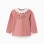 Long sleeve cotton T-shirt with floral art print for girls, dusty pink
