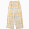 Cotton Checked Trousers for Girls 'B&S', Yellow