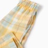 Cotton Checked Trousers for Girls 'B&S', Yellow