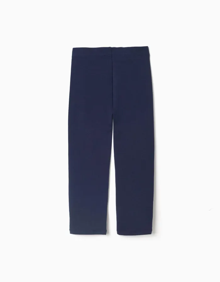 Pack of 2 pairs of leggings with for girls, white/dark blue