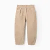 Paperbag Corduroy Trousers for Girls, Beige