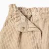 Paperbag Corduroy Trousers for Girls, Beige