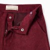 Wide leg suedette trousers for girls, burgundy