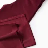 Wide leg suedette trousers for girls, burgundy