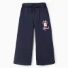 Wide Leg Cotton Joggers Trousers for Girls 'Minnie', Dark Blue