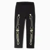 Brushed leggings with glow-in-the-dark print for girls, black